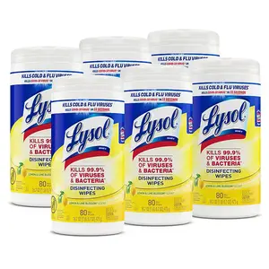 Lysol Disinfecting Wipes Lemon & Lime Blossom 80 Wipes Canister 6 Canisters Carton Kills 99 9 Viruses Bacteria