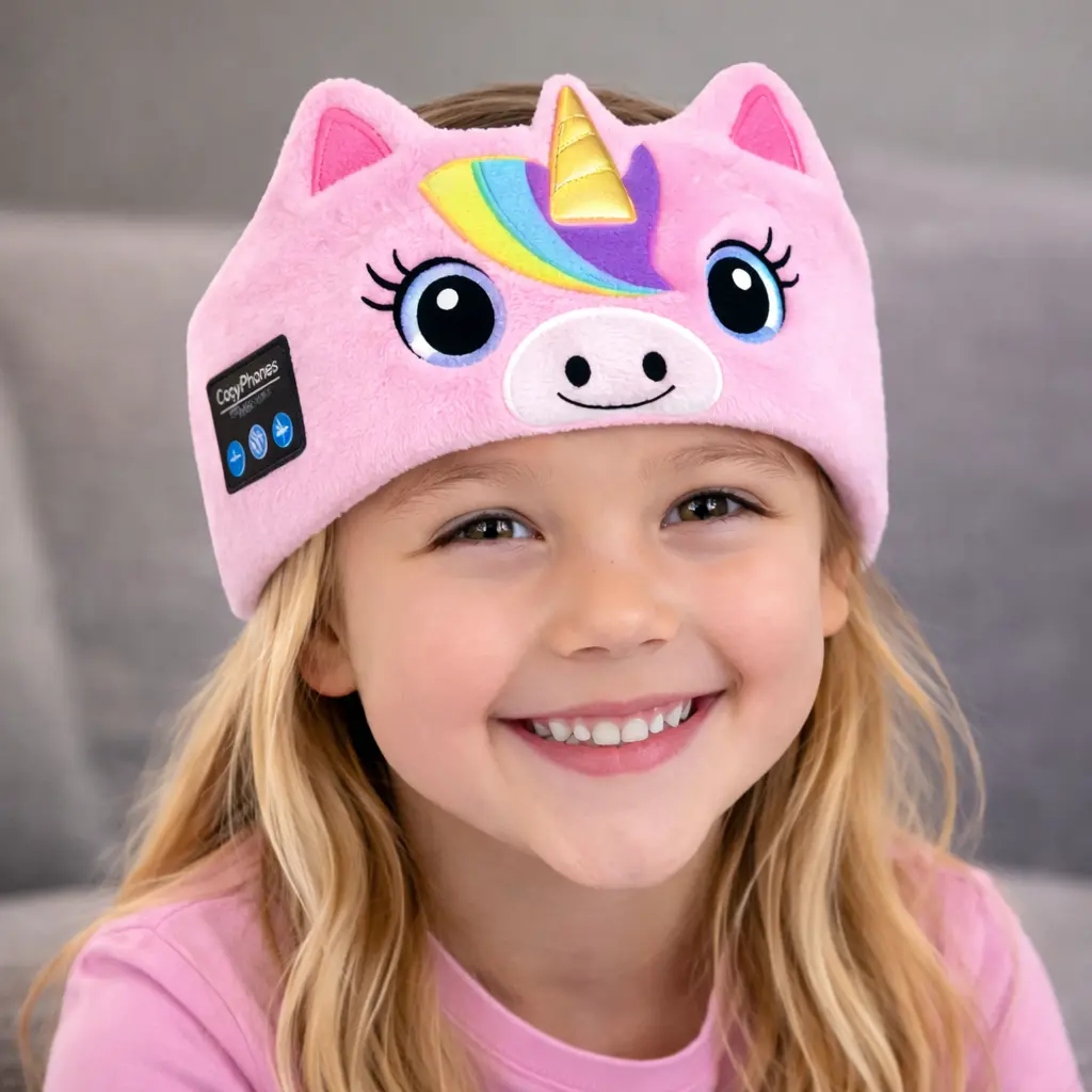 CozyPhones 3.0 Kids Wireless Headphones with Volume Limiter | Bluetooth On-Ear Headset for Kids | Soft Plush Earpads | Unicorn, Kitty, Panda, Fox