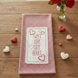 Gingham Heart Towel