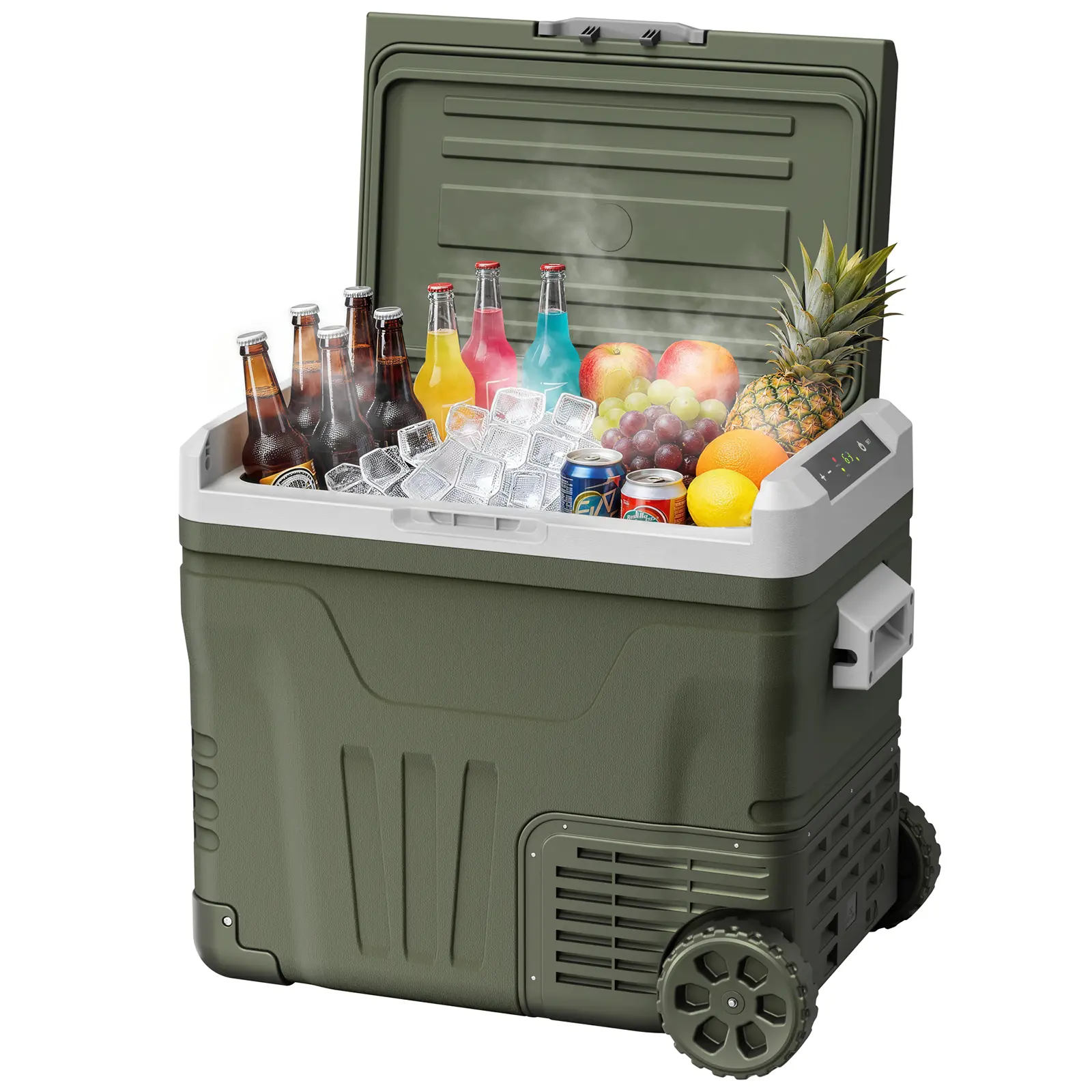 Antarctic Star 50L 12V Large Portable Refrigerator - 12/24V DC & 100-240V AC Compressor Fridge Freezer, Compact Mini-Fridge, Climate-Controlled, High-Efficiency Energy Saver, APP Control, -4°F to 68°F Electronic Touch Screen for Car Camping, Compact Mini-