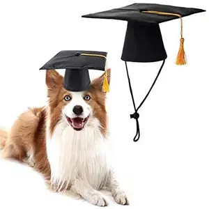 Dog Graduation Cap Dog Grad Cap Pet Graduation Caps Hats Halloween Costume Small Dog Graduation Hats with Tassel for Dogs Cats Holiday Costume Accessory Cat Doctor Hat Party Apparel Dog Outfits
