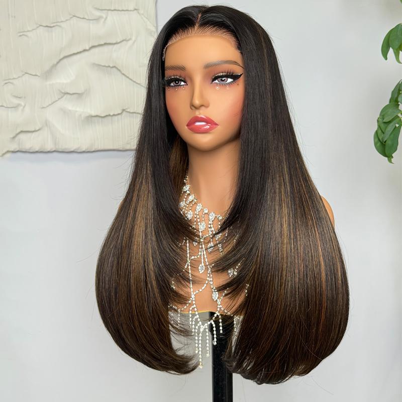 【Blend】TESLAL Wear It Go Glueless Wig Pre Cut HD Lace 6X6X1 Lace Wig 180% Density Straight Hair Pre-Plucked Wig Adjustable Straps Soft And Affordable