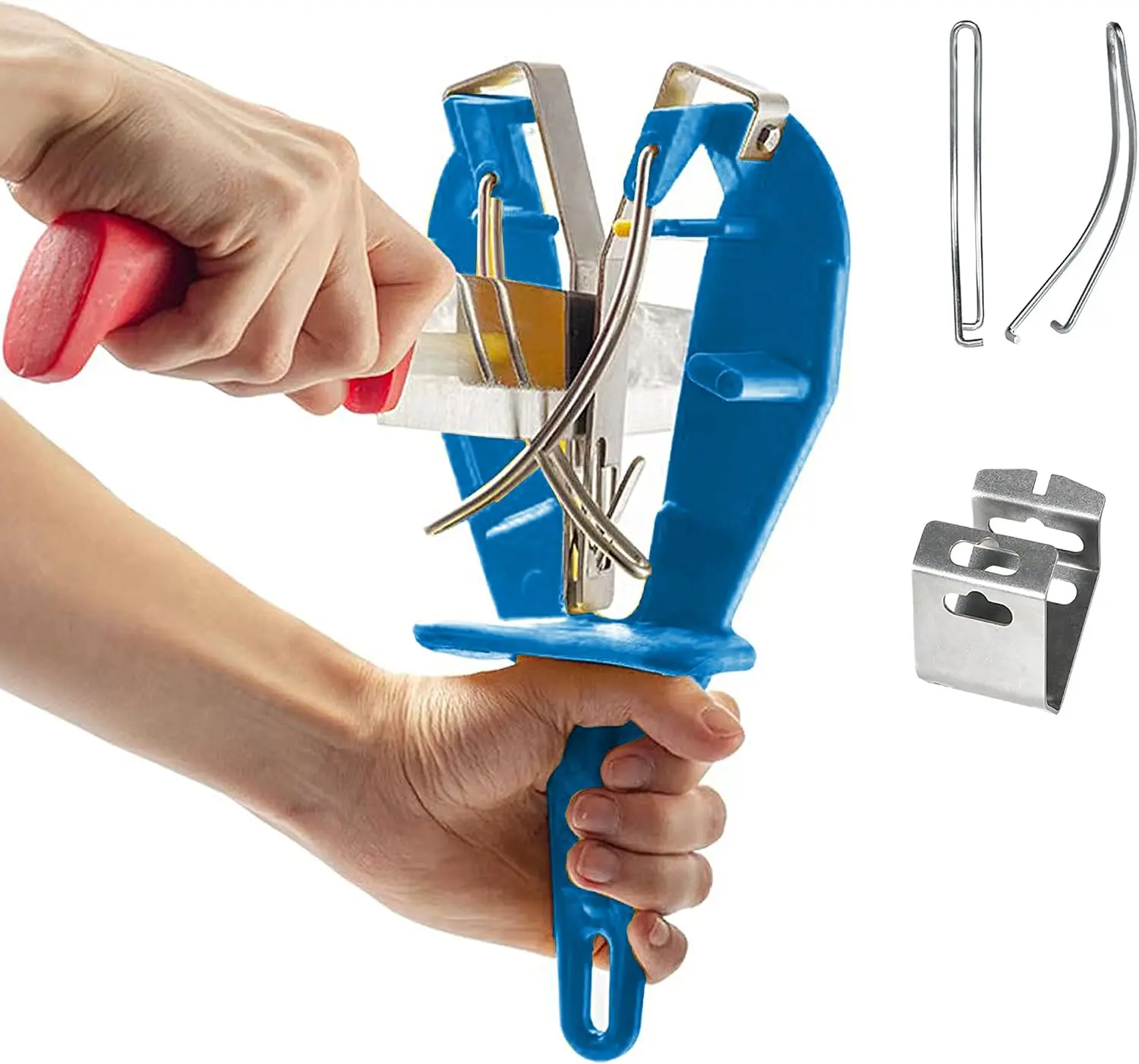 Stainless Knife Sharpener Tool with Bracket, Maintenance Sharpening Tool for Abattoirs Helps Repair Sharpens (Blue)