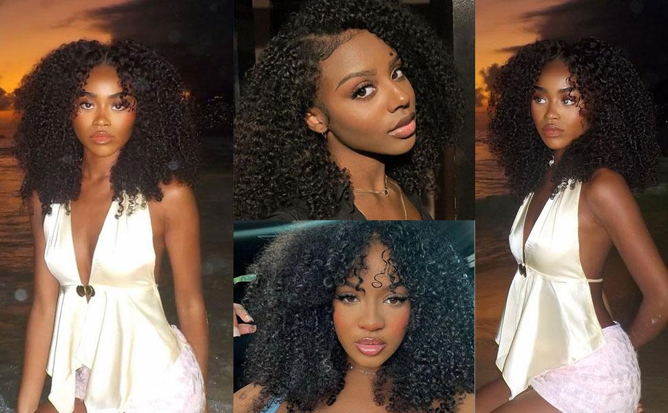Lemoda 5x5 Wear and Go Burmese Kinky Curly Lace Frontal Human Hair Wigs 26Inch 210 Density Deep Curly 5x5 Pre-Bleached Knots HD Unglueless Transparent Lace Front Wigs For Women