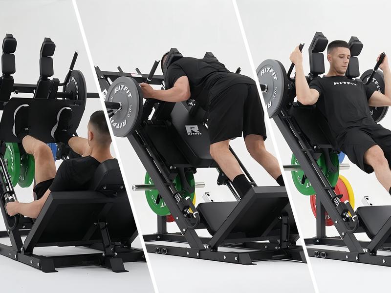 RitFit GAZELLE PRO 3-In-1 Leg Press and Hack Squat Machine for Comprehensive Lower Body Workout(Black/Red) Home Exercise Equipment Home Exercise Equipment