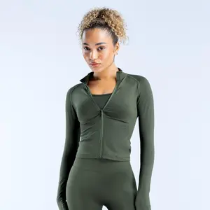 DFYNE Dynamic Zippy Jacket Women's Seamless Gym Jacket Medium Support Soft Slim Fit Long Sleeve High Stretch Sturdy Fabric Stylish Breathable Outerwear Activewear