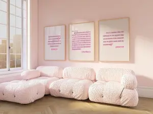 Pink Bible Verse Wall Art Set of 3 Religious Poster Unframed  Romans Jeremiah Scripture Wall Art Jesus Wall Art Bible Quotes Art Modern Christian Art