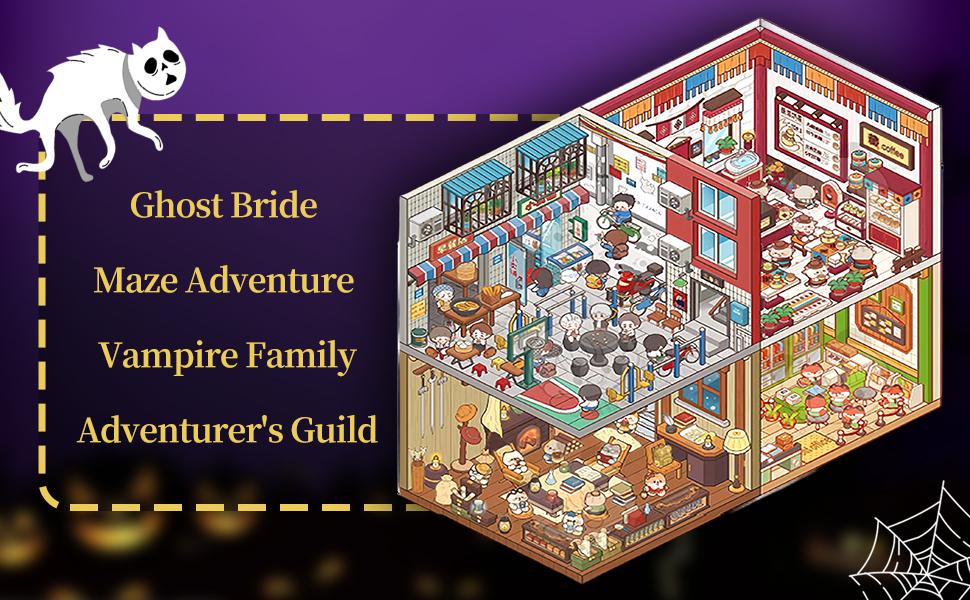 3D Scene Sticker Book, 20 Sets Miniature Scene Card & 1 Count Tweezers, Creative Scene Sticker Book, Scrapbooking Crafting Kit, Journal Making, Funny Gift for Halloween Christmas