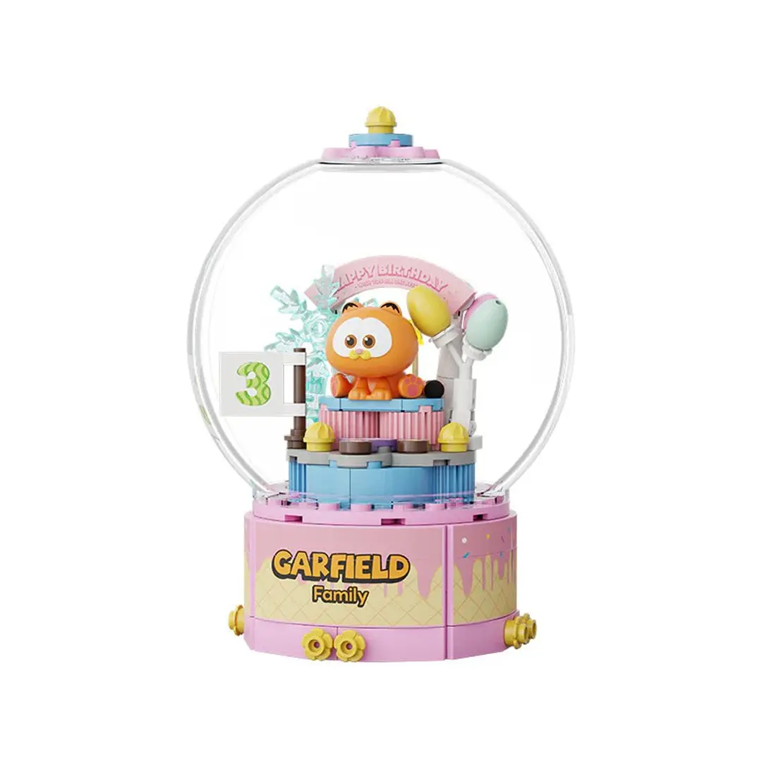 Pantasy Officially Licensed Garfield Crystal Ball Series Mini Figure - Birthday Cake Design, Premium Craftsmanship, Vibrant Colors, Collectible Toy Figure for Display Decor