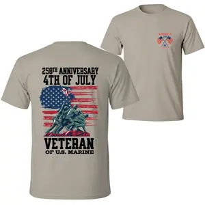 Marine Veteran 4th of July Shirt – America 250th Anniversary Patriotic Tee