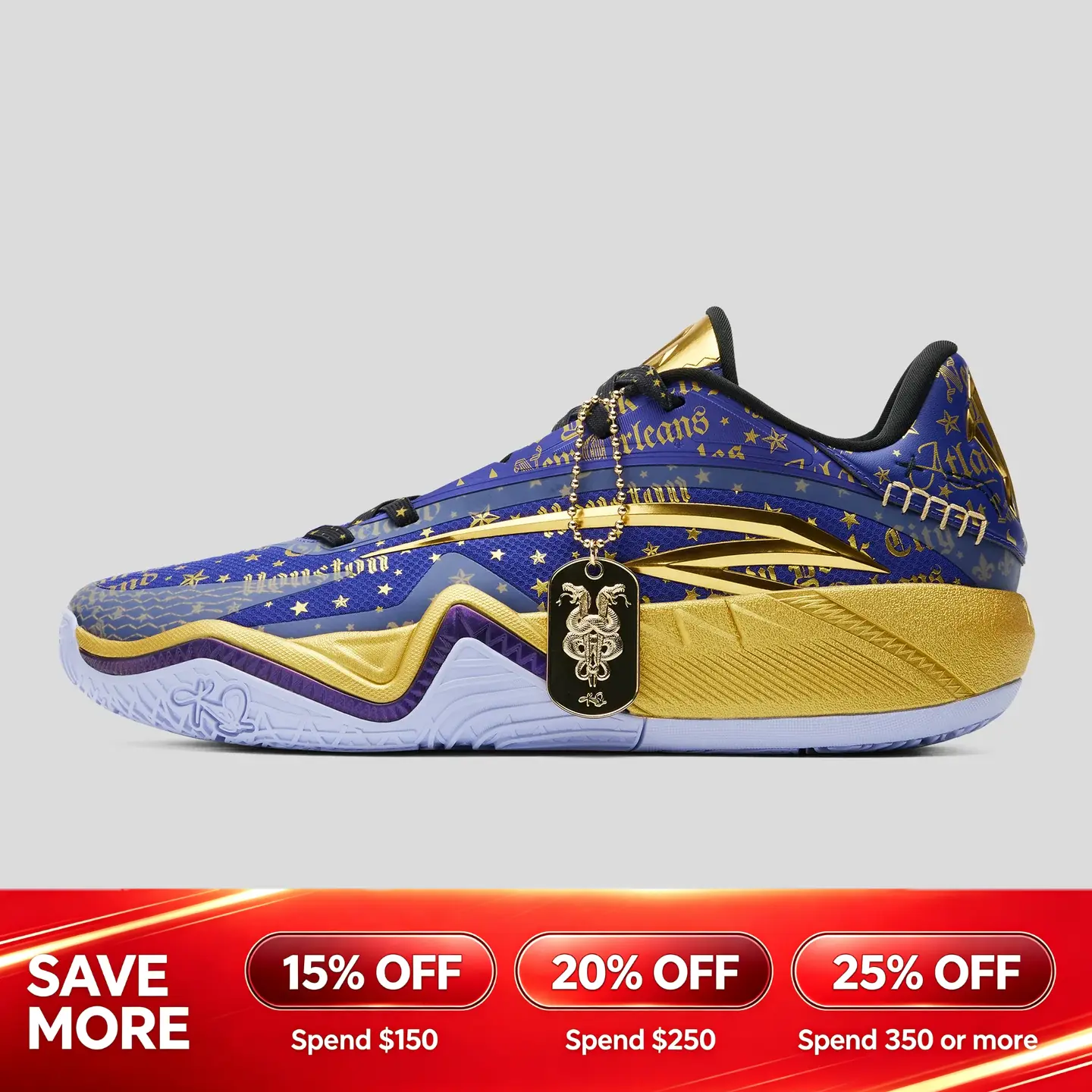 [Back to School] ANTA UNISEX KAI 3 "KAI Mentality" Basketball Shoes Purple Gold Anti-slip Rebound Sports Shoes BTS