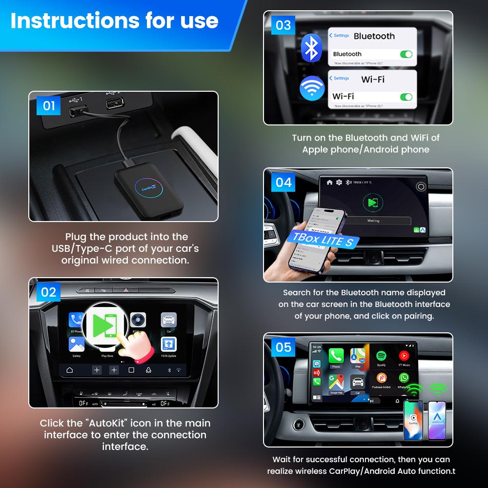 2026 android carplay ai box fit for factory carplay cars support YouTube netflix tv adapter screen