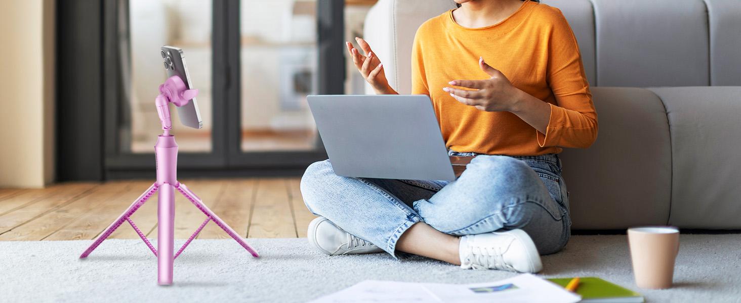 UBeesize 62'' Magnetic Tripod for iPhone with Remote, Extendable MagSafe Phone Stand & Selfie Stick, Aluminum Portable Bluetooth Smartphone Tripod for iPhone & Android