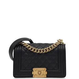 Pre-owned CHANEL Leather Shoulder Bags Mini Boy Flap Caviar Black (yl1229o8)