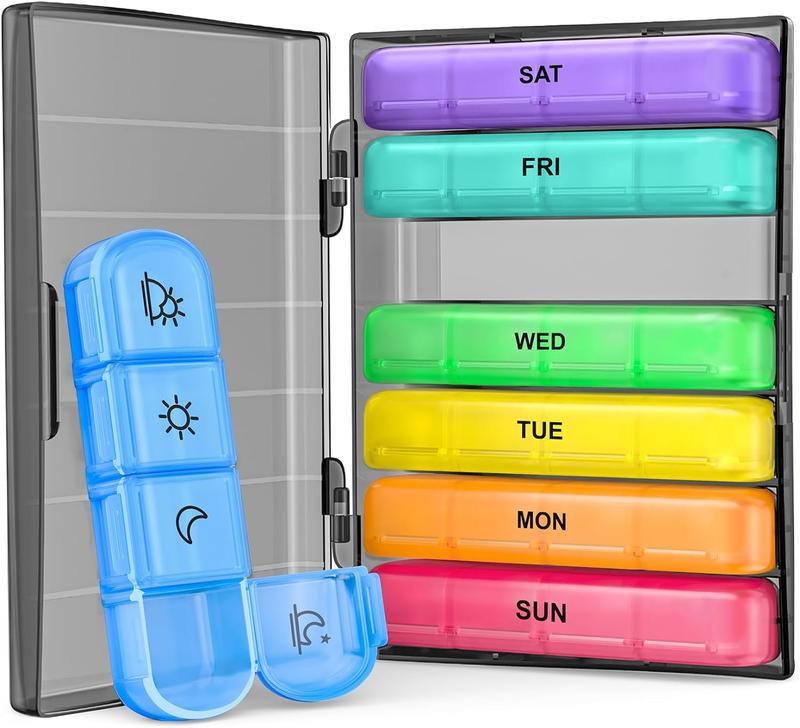 Pill Organizer 7 Day 4 Times a Day, Large Daily Travel Pill Box Case for Pills, Vitamins, Fish Oils, Supplements (Black) Pill Organizer 7 Day 4 Times a Day, Large Daily Travel Pill Box Case for Pills, Vitamins, Fish Oils, Supplements (Black)