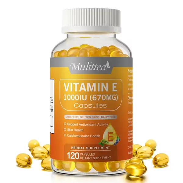 Mulittea Vitamin E 670 mg (1000 IU), 120 Softgels, Natural Antioxidant, Skin & Immune System Support