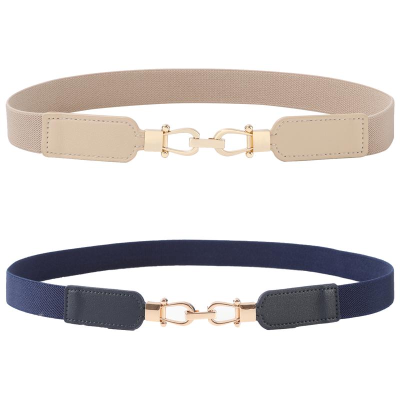2/3Piece Suit Women's Belt Pack Skinny Stretch Belt Elastic Leather Waist Belt with Light Gold Buckle Ladies Thin Belt for Dress Jeans(70/80/90cm) 2/3Piece Suit Women's Belt Pack Skinny Stretch Belt Elastic Leather Waist Belt with Light Gold Buckle Ladies Thin Belt for Dress Jeans(70/80/90cm)