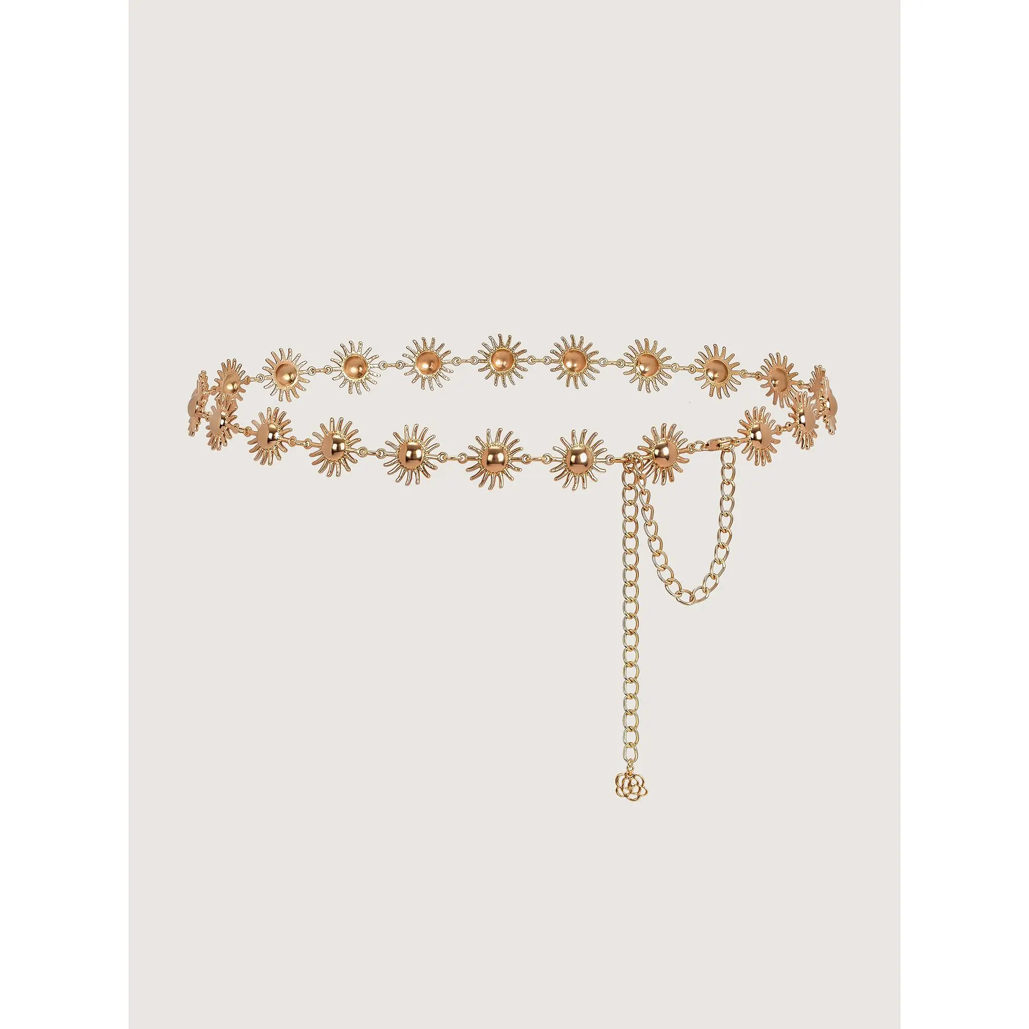BLOOMCHIC Sunflower Chain Link Statement Belt - Stylish Women's Fashion Clothes Accessory, Ideal for 2026 Swimweek, Summer Deals, Statement Belts, Stylish Belts,Summerfinds,clothes for back to school,first day of school outfits