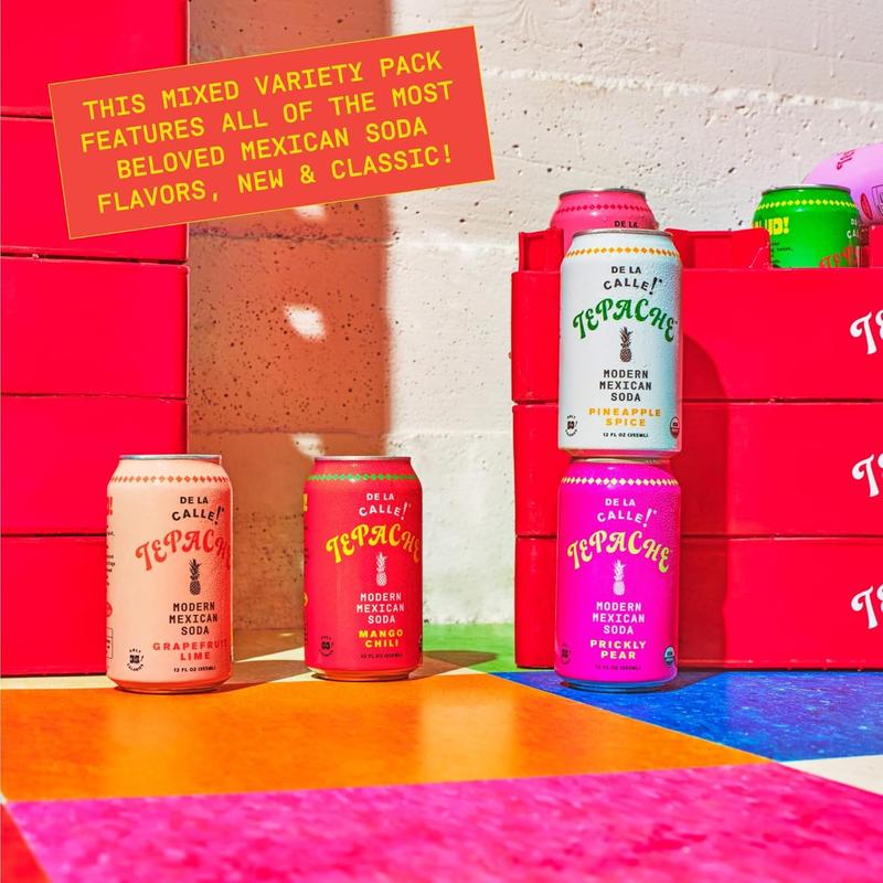 Modern Mexican Soda - Mixta Variety Pack - Craft Fermented Pineapple Sparkling Beverage - Certified Organic, Antioxidant Rich, Non-Alcoholic, Healthy Soda, Low Sugar, Low Calorie, Non-GMO