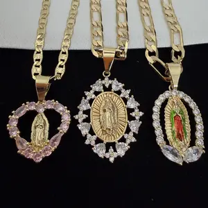 Virgen Guadalupe Necklace 14k gold Plated Necklace