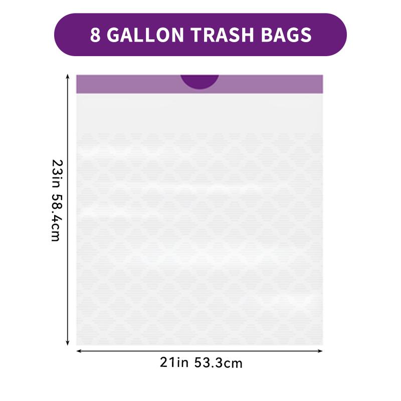 120 Bags 8 Gallon Lavender Aroma Non Tear Expandable Drawstring Plastic DisposableGarbage Bags-Super Strong, Leak-Resistant, Odor-Proof For Bedroom, Kitchen, Living Room,Outdoor, And Toilet Use Trash Bag- Convenient And Sanitary Waste Solution
