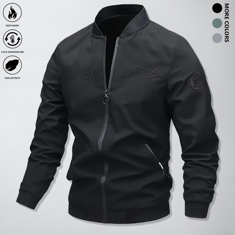 Men's Plain Waterproof Windproof Drawstring Zip Up Hooded Jacket, Casual Long Sleeve Zipper Pocket Design Outerwear for Outdoor Activities, Men's Clothes for All Seasons, Menswear