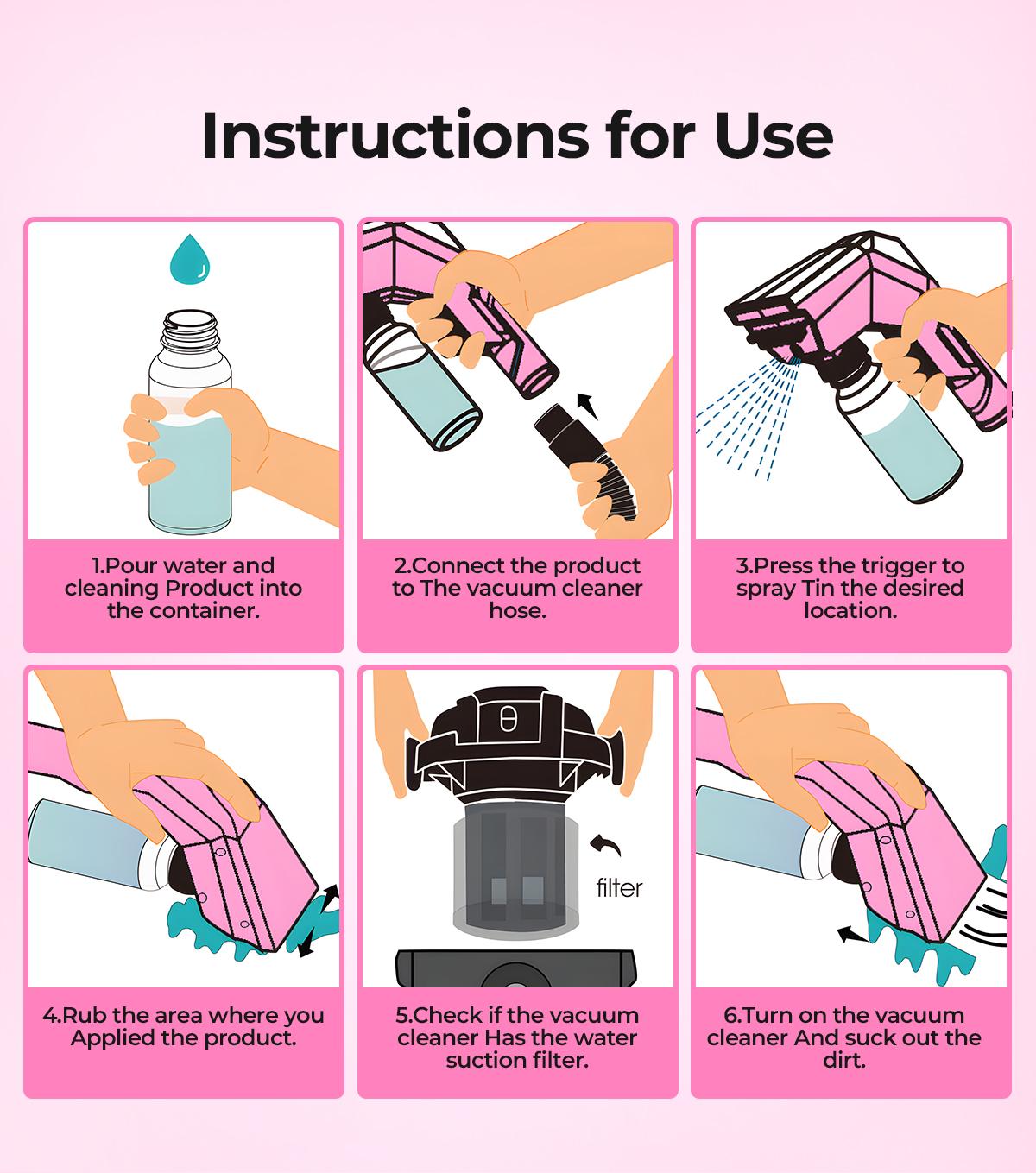 DEKO Deep Cleaning Brush Attachment — Connects To A Vacuum Cleaner. Achieve An Efficient Deep Clean In Just Three Steps: Spray, Brush, And Vacuum. Perfect For Sofas, Carpets, And All Types Of Fabric Furniture.