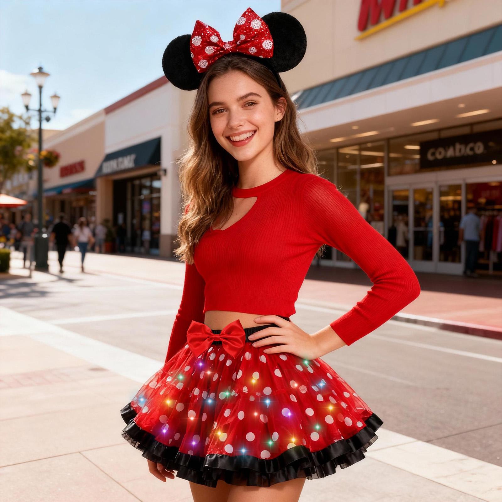 PinkSheep Girls Costume Set,Led Light Up Girls Tutu Skirt with Ear Headband Bow, Kid Party Outfit Costume Christmas PinkSheep Girls Costume Set,Led Light Up Girls Tutu Skirt with Ear Headband Bow, Kid Party Outfit Costume Christmas