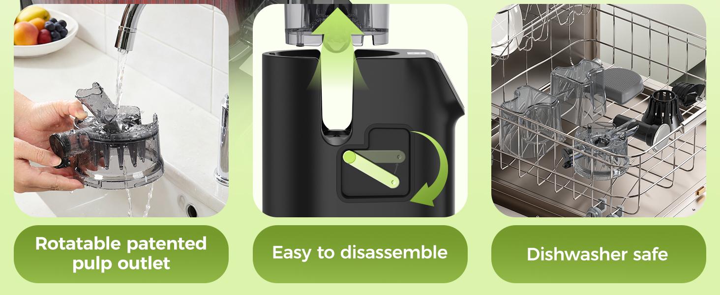 TUUMIIST Cold Press Juicer, 100oz Large Capacity, Touch Screen or Manual Option, 6.5" Wide Chute for Whole Fruits, High-Yield Slow Masticating Juicer, Easy to Clean & Quiet