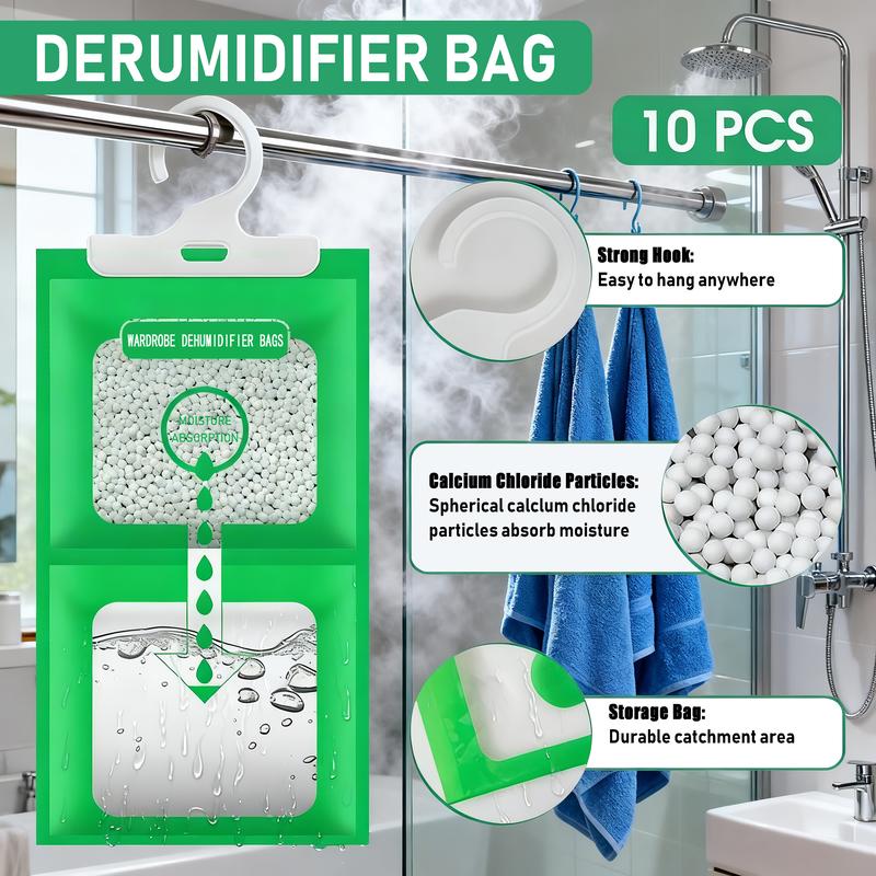 Moisture Absorbers 10 Pack Set, Hanging Closet Dehumidifier Bags, Humidity Packs, Desiccant, Closet Dehumidifiers With Fragrance Free