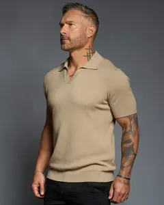 Avalon S/S Textured Slim Polo - Taupe