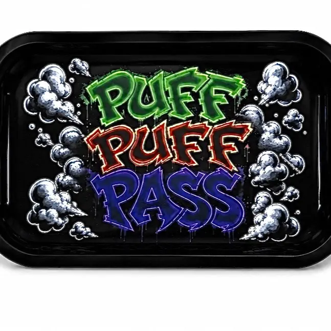 Artistic Movable Puff Rolling Design Tray, Home Decor Ornaments for Home Supplies, Ashtrays & Figurines Decor