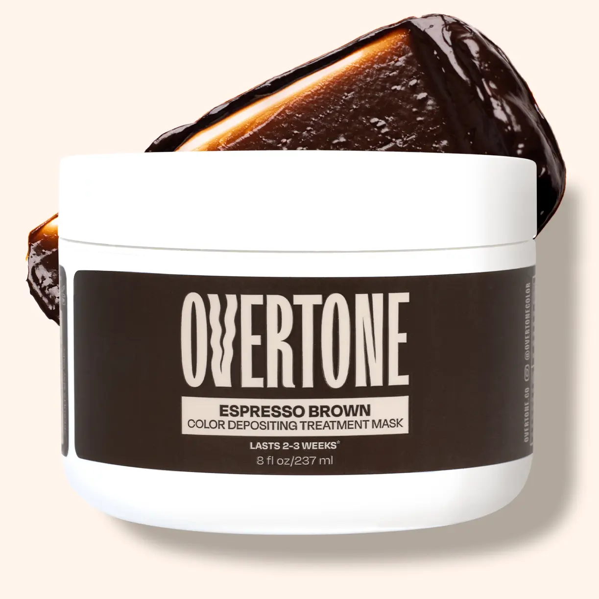 oVertone Espresso Brown Color Depositing Treatment Mask - Haircare Semi-Permanent Color Conditioner with Jojoba Oil, Coconut Oil, Hydration Boost & Natural Conditioning Benefits, Natural Conditioner, Non Toxic, Hydrating Hair Mask, Deep Conditioner