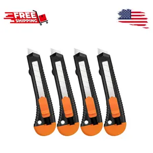 Retractable Utility Knife, 4 Pack Box Cutters with 18mm