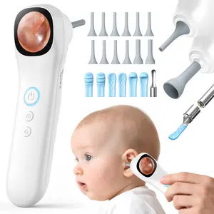 Smart Detector With IPS Screen 5-in-1 1080P HD Video Otoscope with Light Professional Ear Wax Removal Tool for Home Observation of Ear Nose Skin Oral Cavity Suitable for Kids Adults Pets