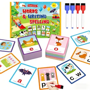 CVC Spelling Flashcards for Kids, Reusable Dry-Erase Phonics Cards, Montessori-Inspired Educational Tool for Preschool 3+, Build Short Vowel Skills, Safe Non-Toxic Material, Perfect Homeschool & Travel Gift