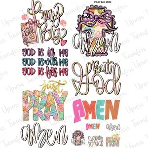 Pray Big Mini DTF Transfer Gang Sheet 24.5" Wide x 36" Long Direct To Film Trendy Vibrant Designs for Stylish Wardrobe