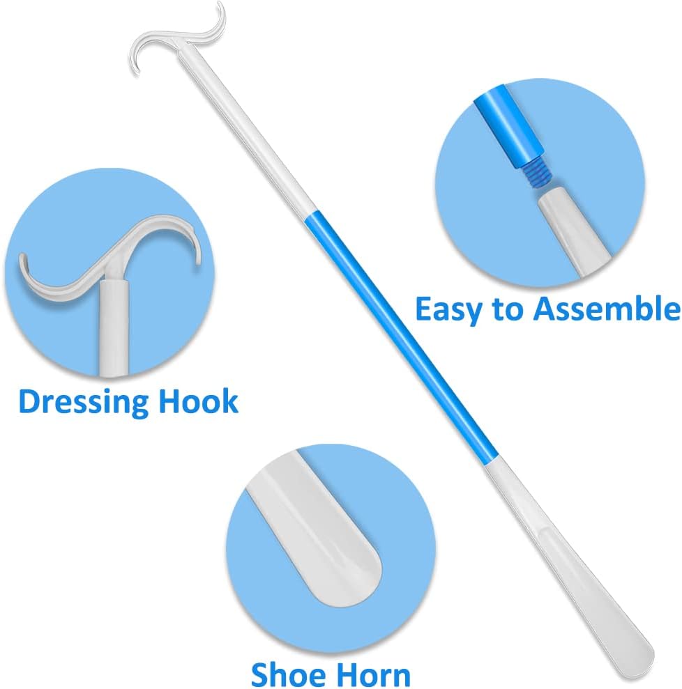 Long Handled Shoe Horn,35.5 Inch  Dressing Stick, Sock Remover Aid Helper - Versatile, Adjustable Dressing Aid for Shoes, Socks, Shirts, Pants - Long Shoe Horn, Shoe Horn Long Handle for Seniors