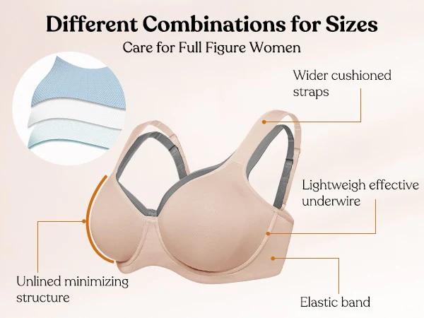 HSIA Joan Comfortzone Plus Size Soft Unlined T-Shirt Full Coverage Unpadded Underwire Minimizer Bra Everyday Bra Womenswear SpringStatements
