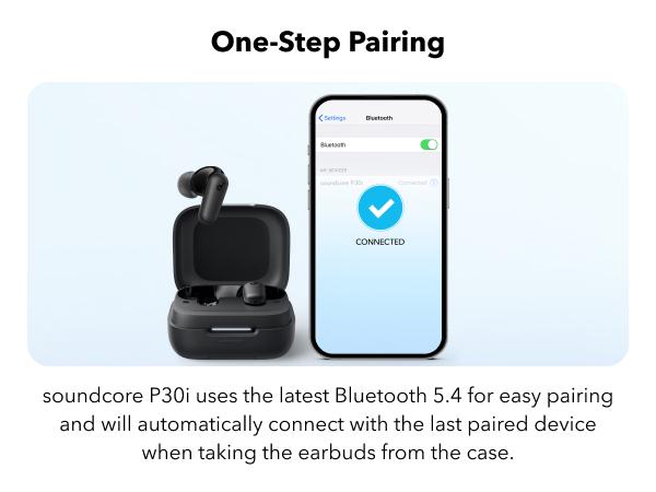 [Refurbished]soundcore P30i by Anker Noise Cancelling Earbuds, Strong and Smart Noise Cancelling, Powerful Bass, 45H Playtime, 2-in-1 Case and Phone Stand, IP54, Wireless Earbuds, Bluetooth 5.4 #tiktokshopsummersale, True Wireless Earbuds, Deep Bass Earbu