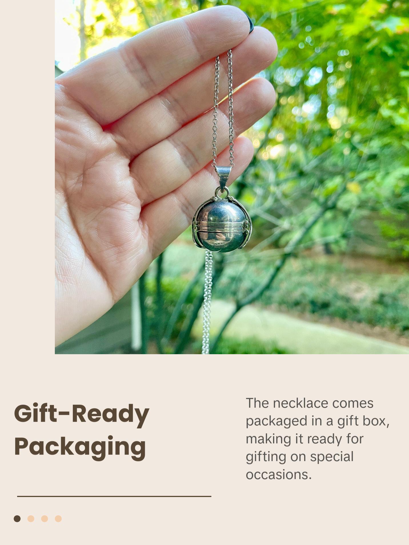 Silver Snitch Six Panel Sterling Locket Necklace