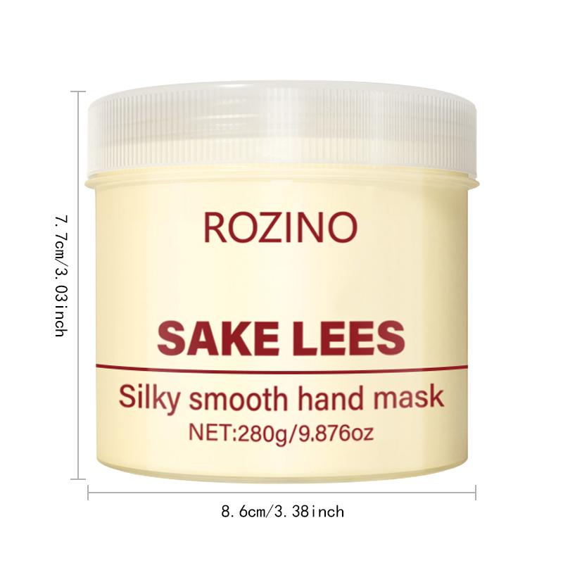 ROZINO Sake Lees Hand Mask - Silky Smooth Formula for Hand Skin Care & Moisturization - 280g Net Weight