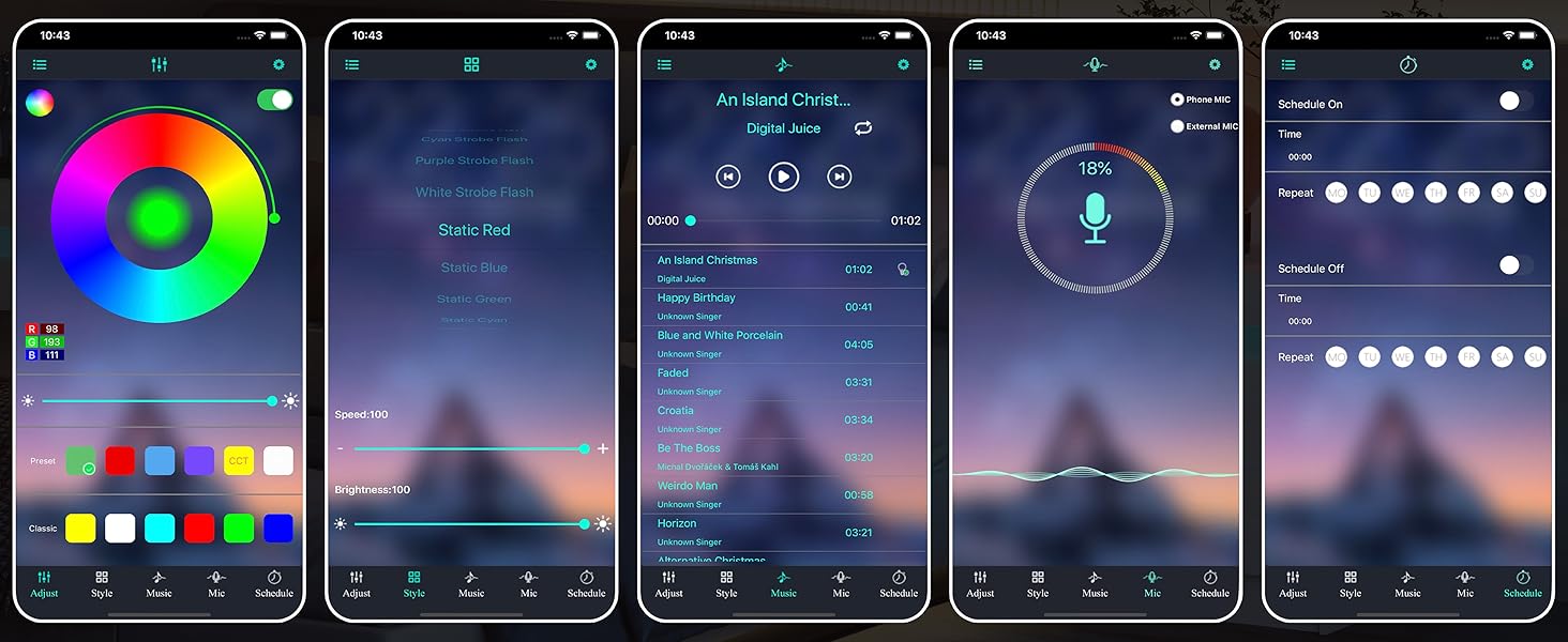 IRONCK Night Stand with LED Light and Drawers, Modern Bedside Table with Storage, End Table for Bedroom