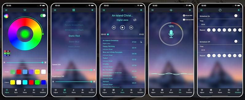 IRONCK Night Stand with LED Light and Drawers, Modern Bedside Table with Storage, End Table for Bedroom
