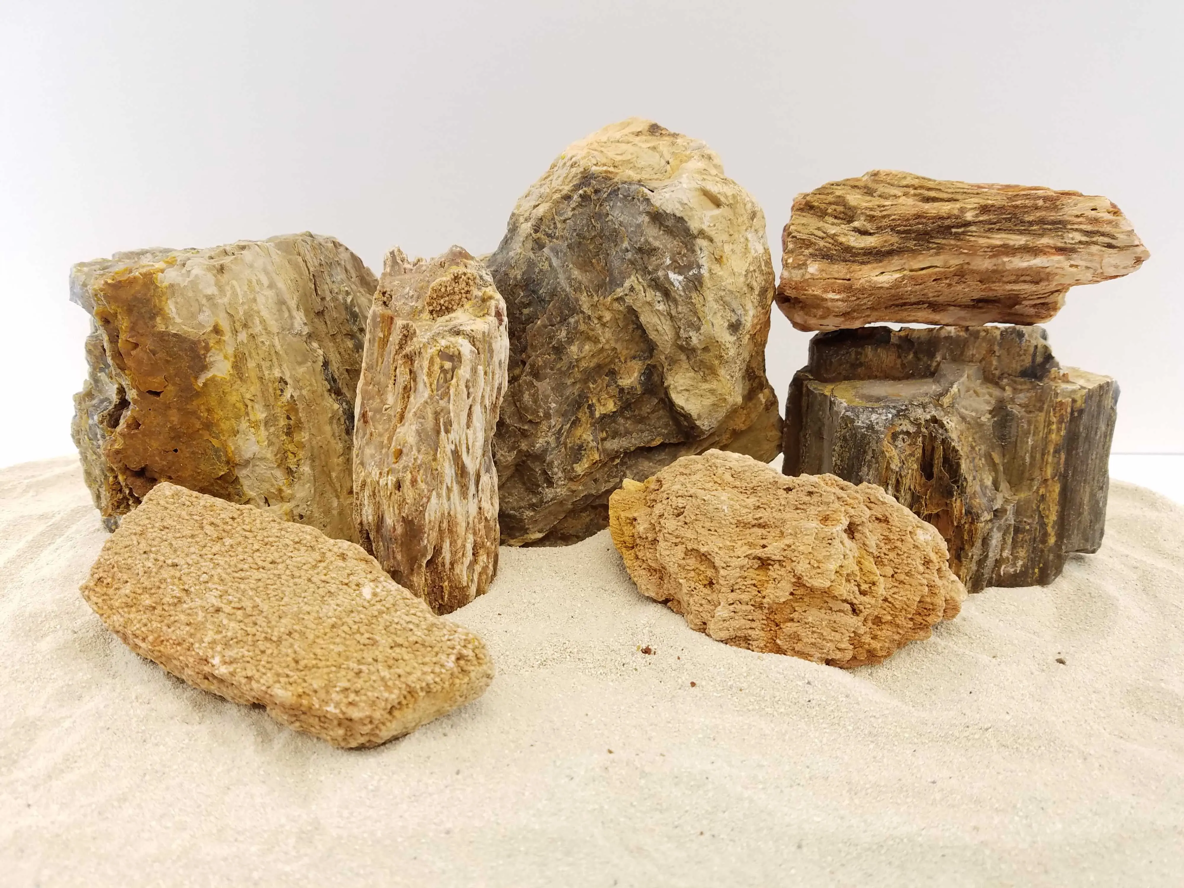 Canyon Petrified Stone 25 Gallon Kit-Approximately 1-Large/2-Medium/6-Small Rocks