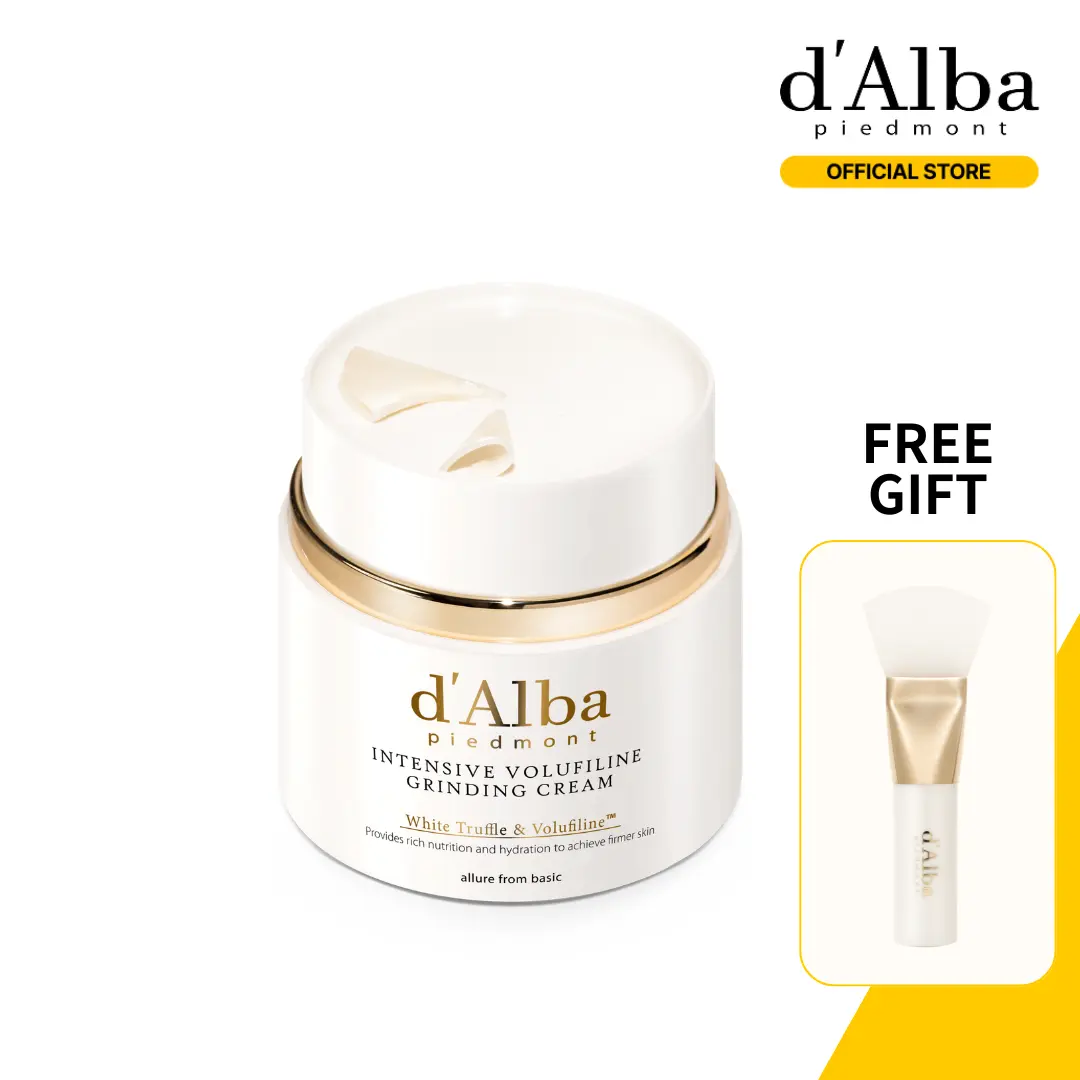 [OFFICIAL d'Alba] White Truffle Intensive Volufiline Grinding Cream - Skin Firming Vegan Collagen Cream & Moisturizer (1.58 fl oz) Hydrating Moisture