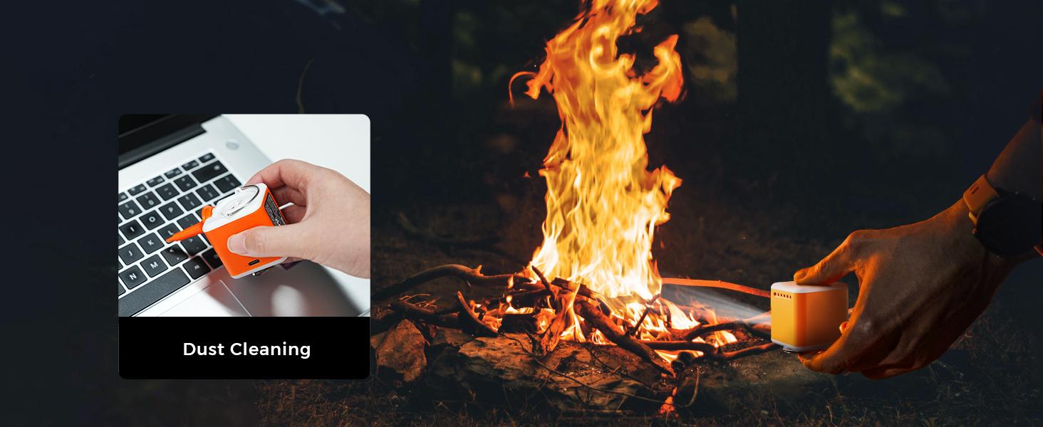 Portable Air Pump for Inflatables, 4.5kPa Ultra Powerful Mini Air Mattress Pump with Camping Light & Nozzles, 2400mAh Electric Rechargeable Air Pump for Camping, Pool Float, Vacuum Storage Bags