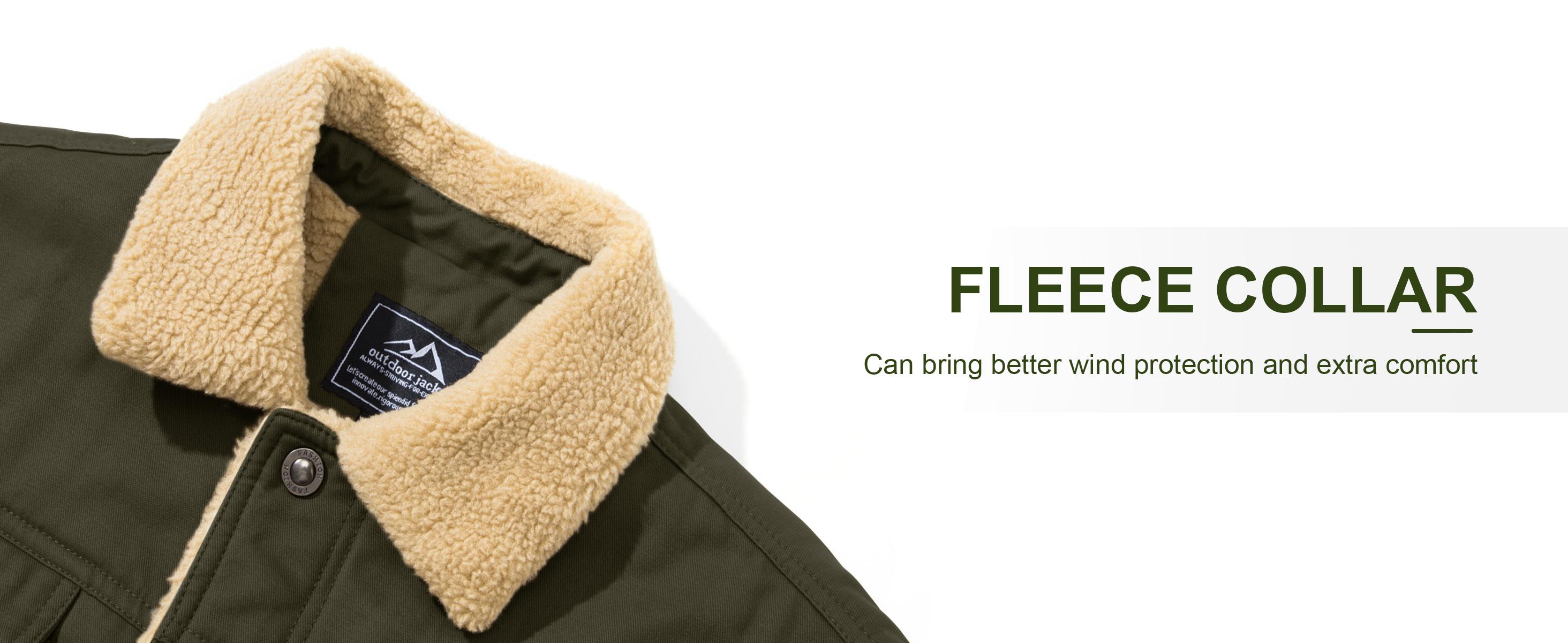 MAGCOMSEN Men's Sherpa Lined Winter Trucker Jacket Warm Multi Pocket Casual Jacket Collared Menswear Tops Cotton Fleece Long Sleeve FallFreshness Khaki Beige Jacket Outdoorfun