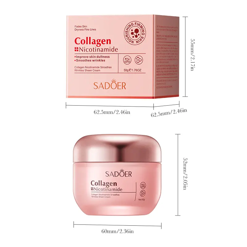 2PCS Collagen Nicotinamide & Vitamin C Capsule Cream Combo Set | Advanced Moisturizing & Firming Formula | Deep Hydrating K-Beauty Facial Care for All Skin Types