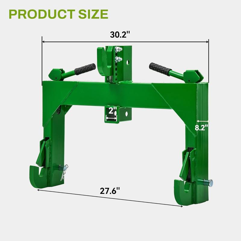 YITAMOTOR 3 Point Quick Hitch Attachment for Category 1 Tractors, 3000LBS Heavy Duty 3 Pt Tractor Hitch with 2" Receiver, Adjustable 5 Level Bolt for Farm & Ranch Equipment